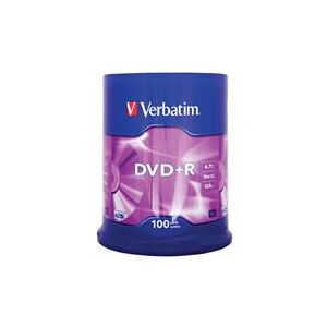 Verbatim DVD+R 16x Silver 4.7GB 100 Pack Spindle (43551)