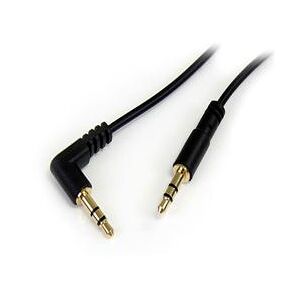 StarTech.com 3 ft Slim 3.5mm to Right Angle Stereo Audio Cable - M/M (MU3MMSRA)