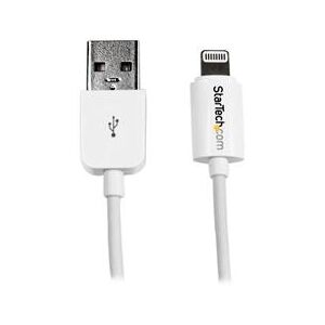 StarTech.com 2m (6ft) Long White Apple 8-pin Lightning Connector to USB Cable for iPhone iPod iPad (USBLT2MW)