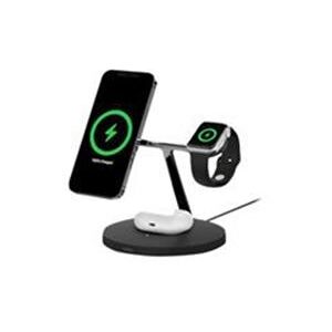 Belkin BOOST CHARGE PRO MagSafe 3-in-1 Wireless Charging Stand 15 Watt - Black (WIZ009myBK)