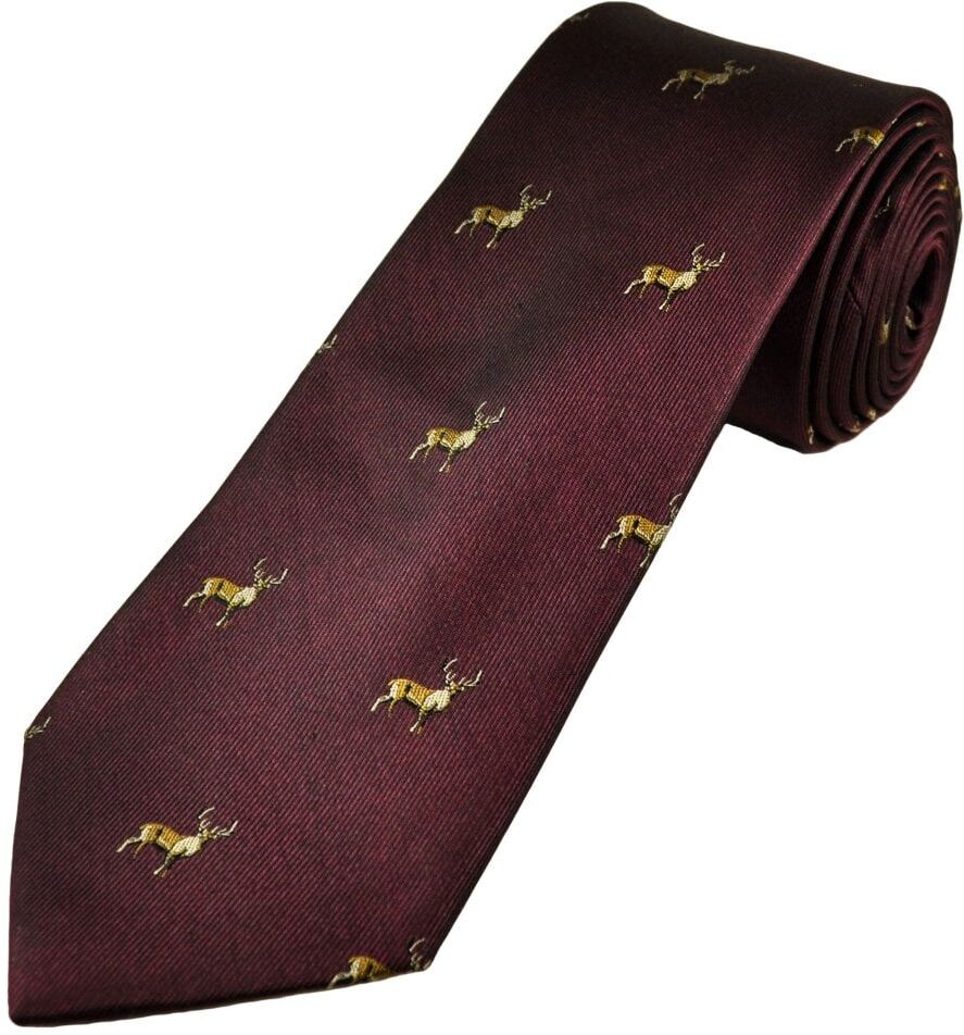 Wine Red Stag Luxury Silk Men&apos;s Country Tie