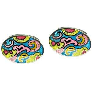 Blue, Pink & Yellow Paisley Cufflinks