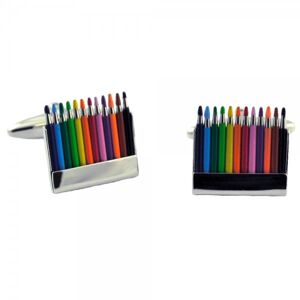 Coloured Pencil Crayons Novelty Cufflinks