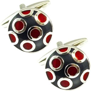 Navy Blue & Red Dot Spot Luxury Dress Cufflinks