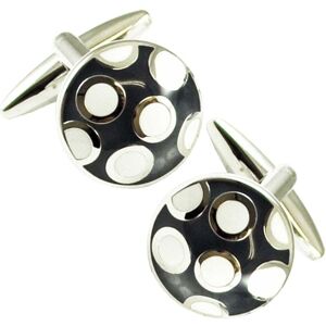 Navy Blue & White Dot Spot Luxury Dress Cufflinks