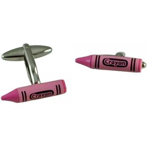 Pink Crayon Novelty Cufflinks