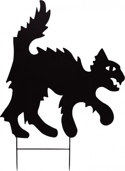 EUROPALMS Silhouette Metal Cat, 53cm - Halloween decoration