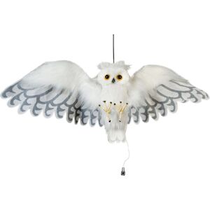 EUROPALMS Halloween Snow Owl, animated, 80cm - Halloween decoration