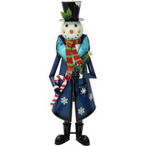EUROPALMS Snowman with Coat, Metal, 150cm, blue - Winter deco & Crafting