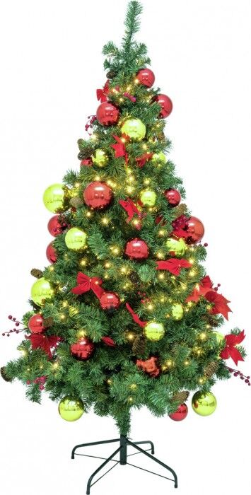 EUROPALMS Premium pine tree, decorated , 180cm -B-Stock- - Sale% Event deco