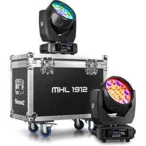 beamZ MHL1912 Moving Head Wash with Zoom 2pcs in Flightcase - Moving head washers