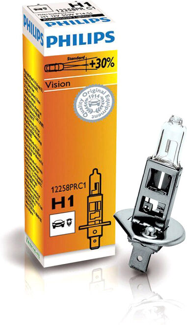 Philips Autolampe H1 Vision C1 55W 12V P14,5s 12258PRC1 - Car lamps
