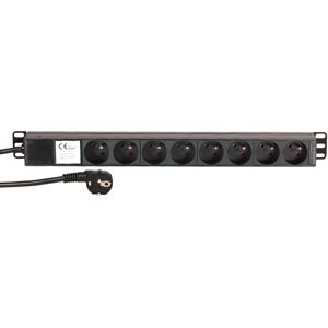 Adam Hall 19" Parts 87478 - 19" 1U Mains Power Strip with 8 Sockets ( French Connectors ) - Power strips