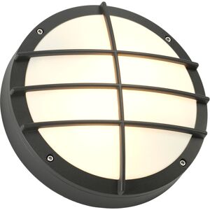 SLV BULAN GRID, outdoor wall and ceiling light, A60, IP55, round, anthracite, max. 50W, PC cover - Floor, wall and ceiling lights (outdoor)