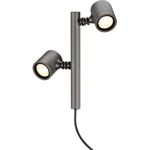 SLV MYRA 2 , outdoor spike luminaire, double-headed, LED GU10 51mm, IP44, anthracite, 18 W - Floor, wall and ceiling lights (outdoor)