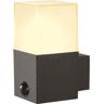 SLV GRAFIT E27 square Sensor, anthracite wall-mounted light - Floor, wall and ceiling lights (outdoor)