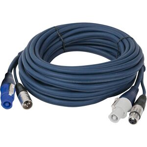 DAP-Audio FP17 Hybrid Cable - powerCON & 3-pin XLR - Audio / Power 1.5 m, Blue jacket - Hybrid cables
