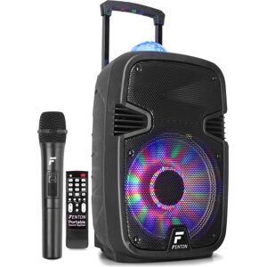 Fenton FT12JB Portable Sound System 12" 700W with light show - Wireless powered speakers