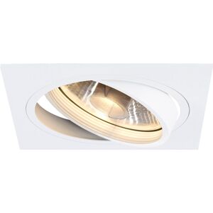 SLV NEW TRIA 1 recessed fitting, single-headed, QPAR111, square, matt white, max. 75W, incl. leaf - Downlights