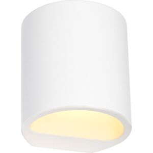 SLV PLASTRA 104, wall light, QT14, round, white plaster, QT14, max. 42 W - Wall and ceiling lights