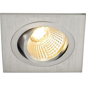 SLV NEW TRIA 1 SET recessed fitting, single-headed LED, 2700K, square, brushed aluminium, 38Â° - Downlights