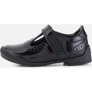 Kickers Infant Girls Bridie Brogue T-Vel Patent Leather Black- 13164751