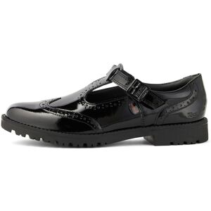 Kickers Junior Girls Lachly Brogue T-Bar Patent Leather Black- 13863542