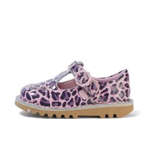 Kickers Infant Girls Kick T Leopard Patent Leather Pink - UK 12 Kids- 13883174