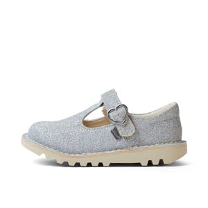 Kickers Infant Girls Kick T Bar Glitter Cosmic Textile Silver- 13944559