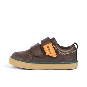 Kickers Infant Boys Tovni Twin ZigZag Trainers Leather Brown- 14302985