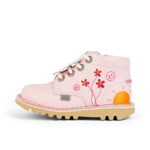 Kickers Infant Girls Kick Hi Happy Boots Leather Pink- 14303377