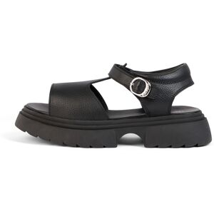 Kickers Youth Womens Kenzi Leather Sandals Black- 14883831