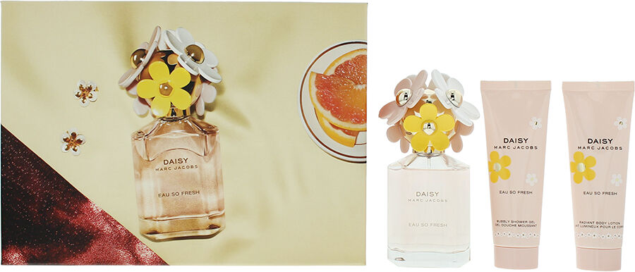 Marc Jacobs Daisy Eau So Fresh 3 Piece Gift Set: Eau De Toilette 75ml - Body Lot