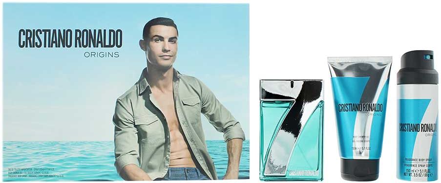 Cristiano Ronaldo Origins 3 Piece Gift Set: Eau De Toilette 100ml - Shower Gel 150ml - Body Spray 150ml
