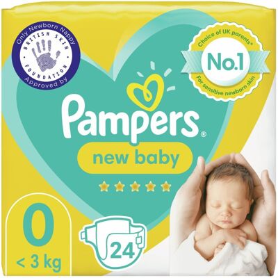 Pampers New Baby Size 0 - 24 Nappies Pampers New Baby Size 0 - 24 Nappies