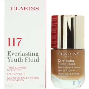 Clarins Everlasting Youth Fluid 117 Hazelnut Foundation 30ml Clarins Everlasting Youth Fluid 117 Hazelnut Foundation 30ml