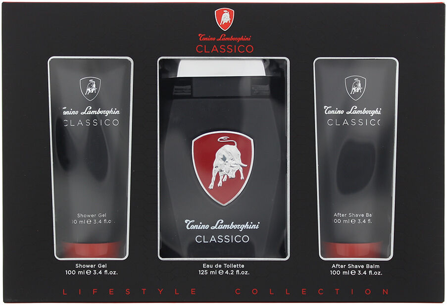 Tonino Lamborghini Classico 3 Piece Gift Set: Eau De Toilette 125ml - Shower Gel 100ml - Aftershave Balm 100ml