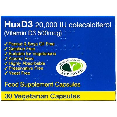 Huxley Europe Hux D3 20,000IU Capsules - Supplement Huxley Europe Hux D3 20,000IU Capsules - Supplement