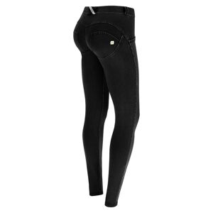 Freddy WR.UP® regular-rise skinny-fit trousers in dark denim  - Woman - Black Jeans-Black Seams - Size: Extra Small