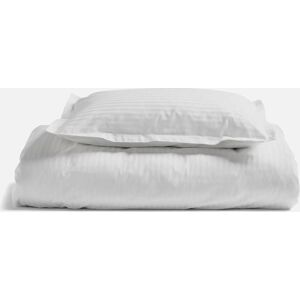 ESPA White 100% Egyptian Cotton Sateen Stripe Duvet Set - Double