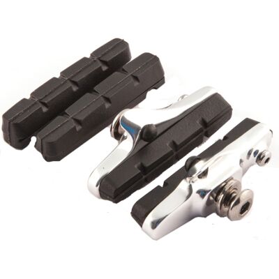 Clarks Silver Brake Shoe Set - 52mm/55mm Road Caliper & Spare Pads Clarks Silver Brake Shoe Set - 52mm/55mm Road Caliper & Spare Pads