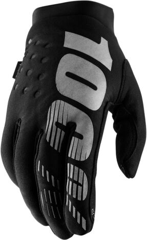 100% Brisker Cold Weather Gloves - Black / Grey / Medium