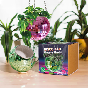 Firebox Colourful Disco Ball Hanging Planter - Pink Firebox Colourful Disco Ball Hanging Planter - Pink