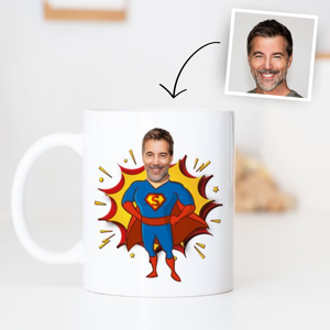 troppotogo Superhero Face Custom Mug - Ceramic Gift troppotogo Superhero Face Custom Mug - Ceramic Gift
