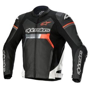 Alpinestars GP Force Leather Motorcycle Jacket - UK 42 / Eur 52 - Black / White / Red Fluro, Black/red/white  - Black/red/white