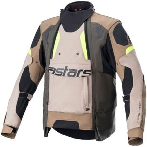 Alpinestars Halo Drystar Textile Motorcycle Jacket - Large - Dark Khaki / Sand / Fluro Yellow, Brown/yellow  - Brown/yellow