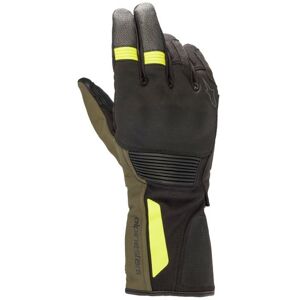 Alpinestars Denali Aerogel Drystar Motorcycle Gloves - Medium - Black / Forest / Fluro Yellow, Black/green/yellow  - Black/green/yellow