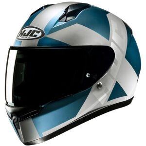 HJC C10 Graphic Motorcycle Helmet - Medium (57-58cm) - Tez Blue, Blue/silver  - Blue/silver