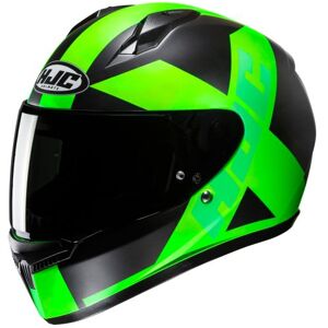 HJC C10 Graphic Motorcycle Helmet - Small (55-56cm) - Tez Green, Black/green  - Black/green