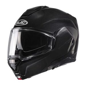 HJC i100 Plain Motorcycle Helmet - S (55-56cm), Metal Black, Black  - Black